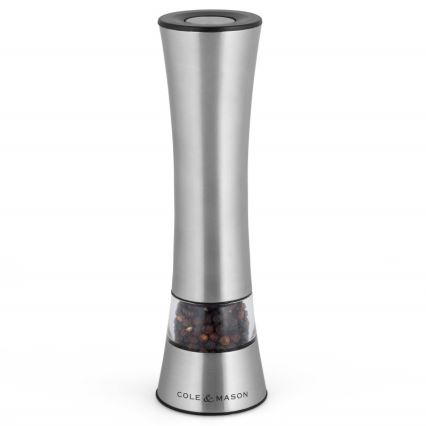 Cole&Mason - Elektrisks salt or pepper grinder BURFORD 4xAAA 18 cm matēts hroms