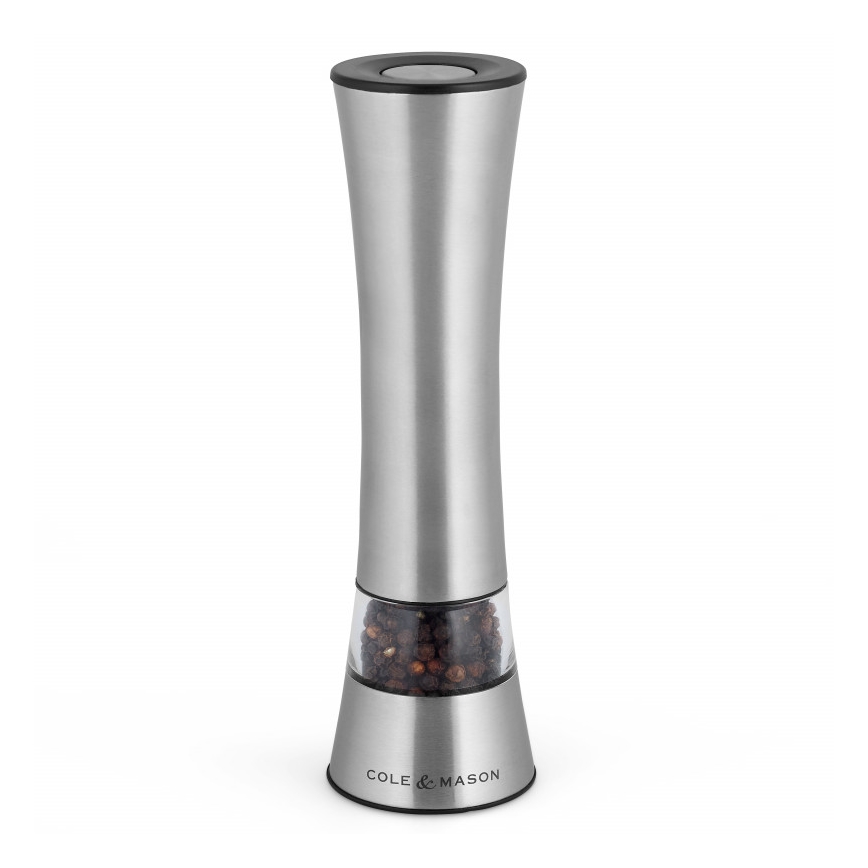 Cole&Mason - Elektrisks salt or pepper grinder BURFORD 4xAAA 18 cm matēts hroms