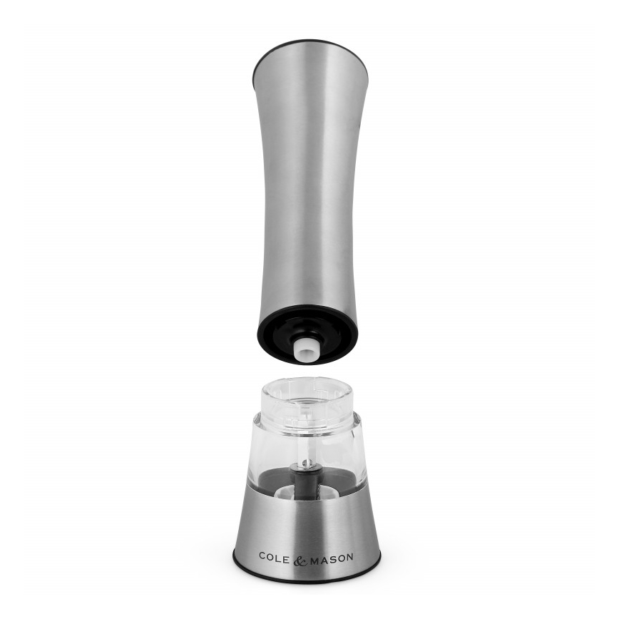 Cole&Mason - Elektrisks salt or pepper grinder BURFORD 4xAAA 18 cm matēts hroms