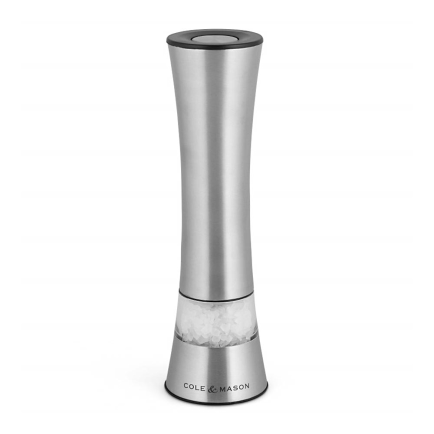 Cole&Mason - Elektrisks salt or pepper grinder BURFORD 4xAAA 18 cm matēts hroms