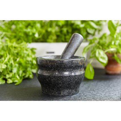 Cole&Mason - Granīta piesta ar stampu GRANITE d. 18 cm granīts/melna