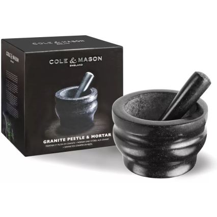 Cole&Mason - Granīta piesta ar stampu GRANITE d. 18 cm granīts/melna