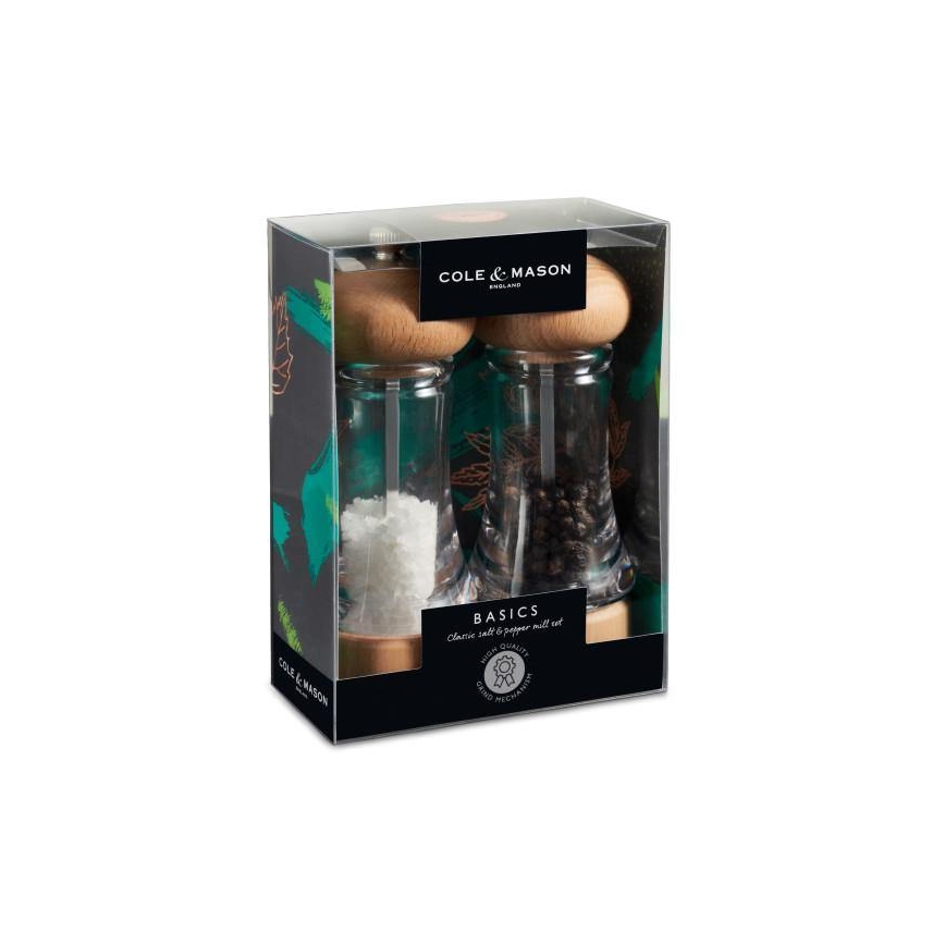 Cole&Mason - Sāls un piparu dzirnaviņu komplekts BASICS 2 gab., dižskābardis 16 cm