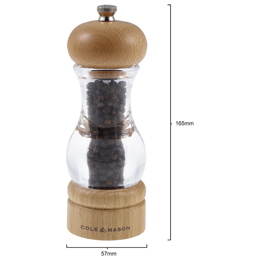 Cole&Mason - Sāls un piparu dzirnaviņu komplekts BEECH 2 gab., dižskābardis 16,5 cm