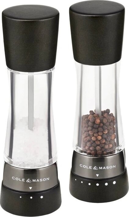 Cole&Mason - Sāls un piparu dzirnaviņu komplekts DERWENT 2 gab. 19 cm dižskābardis/melna