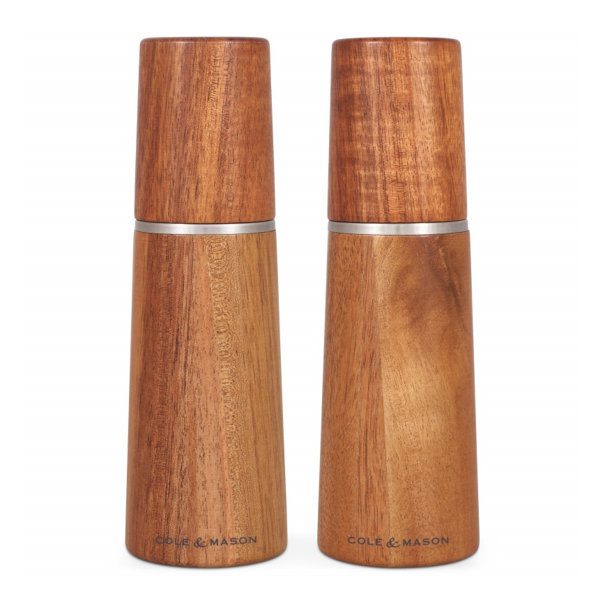 Cole&Mason - Sāls un piparu dzirnaviņu komplekts MARLOW akācija 2 gab., 18,5 cm