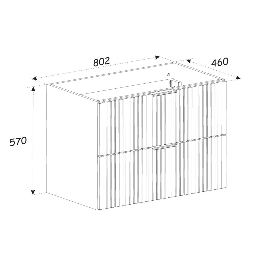 COMAD ADEL CASHMERE 82-80-2S - Vannas istabas skapītis zem izlietnes ADEL 57x80,2 cm bēšs