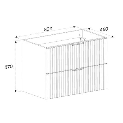 COMAD ADEL OAK 82-80-B-2S - Vannas istabas skapītis zem izlietnes ADEL 57x80,2 cm ozols