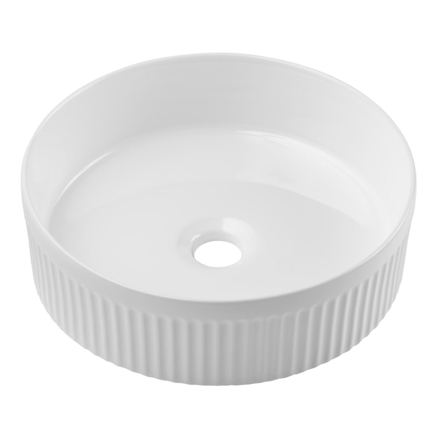 COMAD BEYOND 2 BALTS ( E-6565 ) - Galda virsmas izlietne BEYOND d. 36 cm keramika/spīdīgi balta