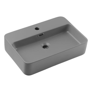 COMAD TRUST 2 MATT LIGHT GREY ( E-6282 ) - Galda virsmas izlietne TRUST 55x38 cm keramika/matēts pelēka