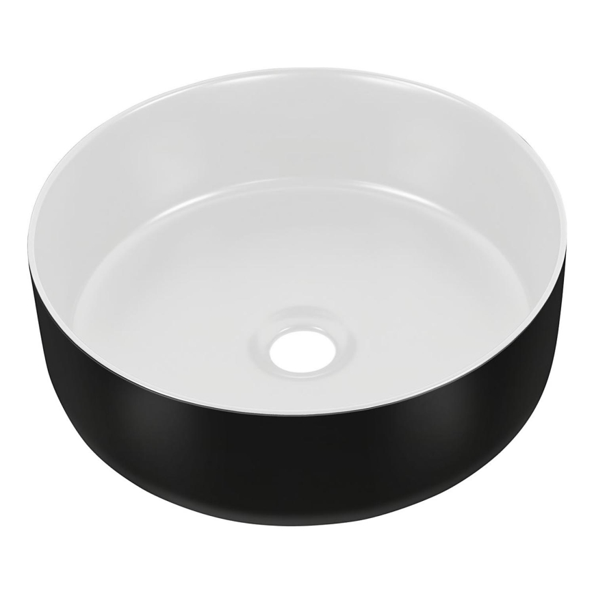 COMAD UM-6259 SIMPLE 8. - Galda virsmas izlietne SIMPLE d. 36 cm keramika/matēts balts/matēts melna