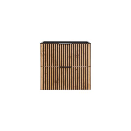 COMAD XILO BLACK WOTAN 82-60-D-2S - Vannas istabas skapītis zem izlietnes XILO 57x60,2 cm melns/ozola wotan