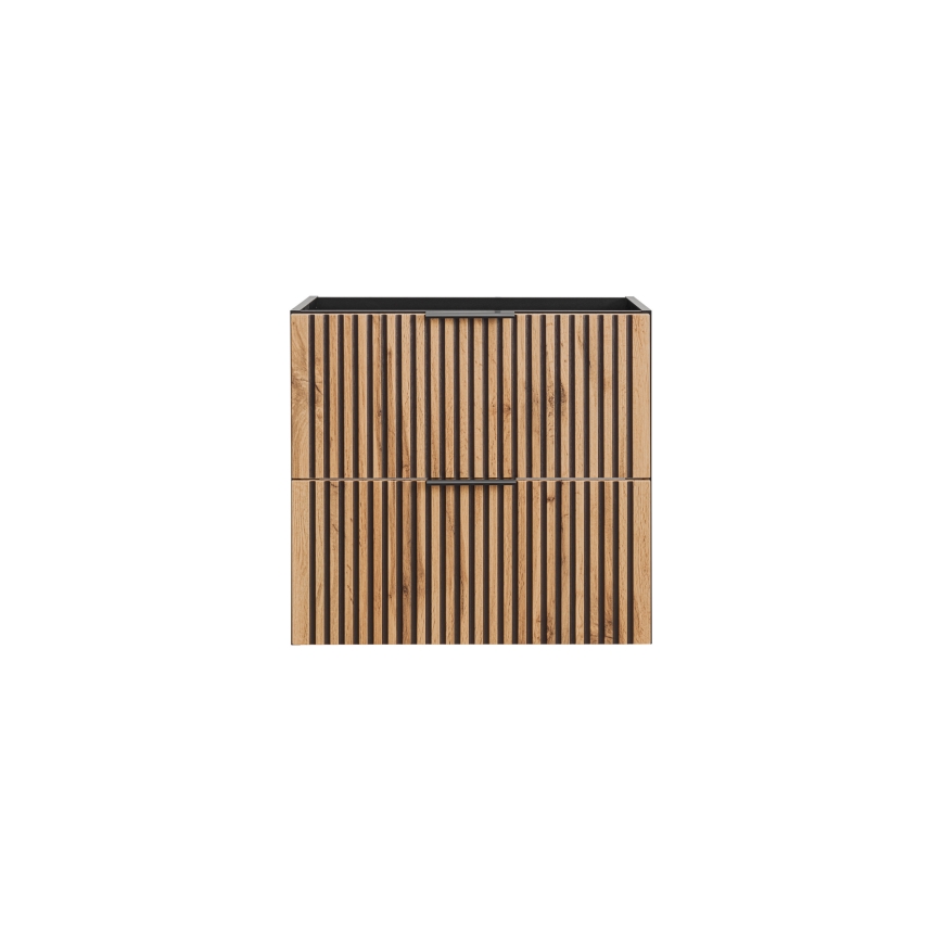 COMAD XILO BLACK WOTAN 82-60-D-2S - Vannas istabas skapītis zem izlietnes XILO 57x60,2 cm melns/ozola wotan