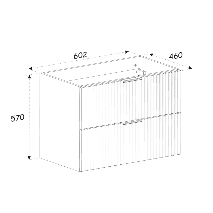COMAD XILO BLACK WOTAN 82-60-D-2S - Vannas istabas skapītis zem izlietnes XILO 57x60,2 cm melns/ozola wotan