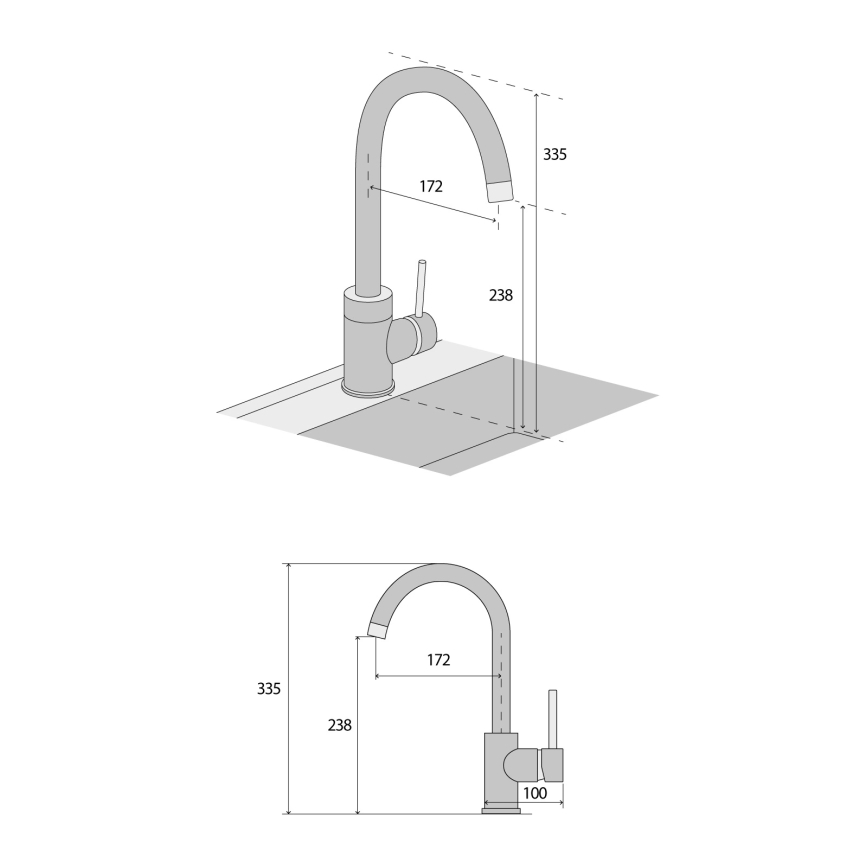 Concept BDG3334BC - Izlietnes jaucējkrāns 33,5 cm granīts/melns