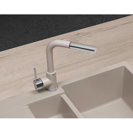 Concept BDG4527BE - Izlietnes jaucējkrāns ar izvelkamu izsmidzinātāju 26,9 cm granīta/bēšs