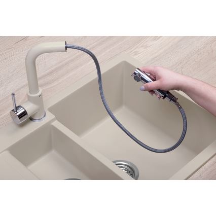 Concept BDG4527BE - Izlietnes jaucējkrāns ar izvelkamu izsmidzinātāju 26,9 cm granīta/bēšs