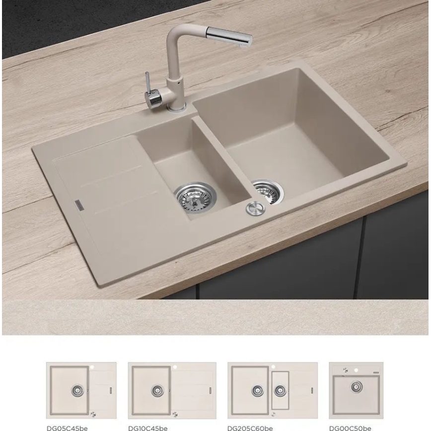 Concept BDG4527BE - Izlietnes jaucējkrāns ar izvelkamu izsmidzinātāju 26,9 cm granīta/bēšs