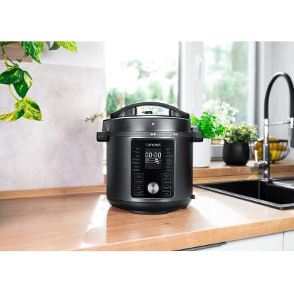 Concept CK8000 - Multifunkcionāla elektriskā spiedkanna un karstgaisa fritēze 5,6 l 11 vienā 1500W/230V melna