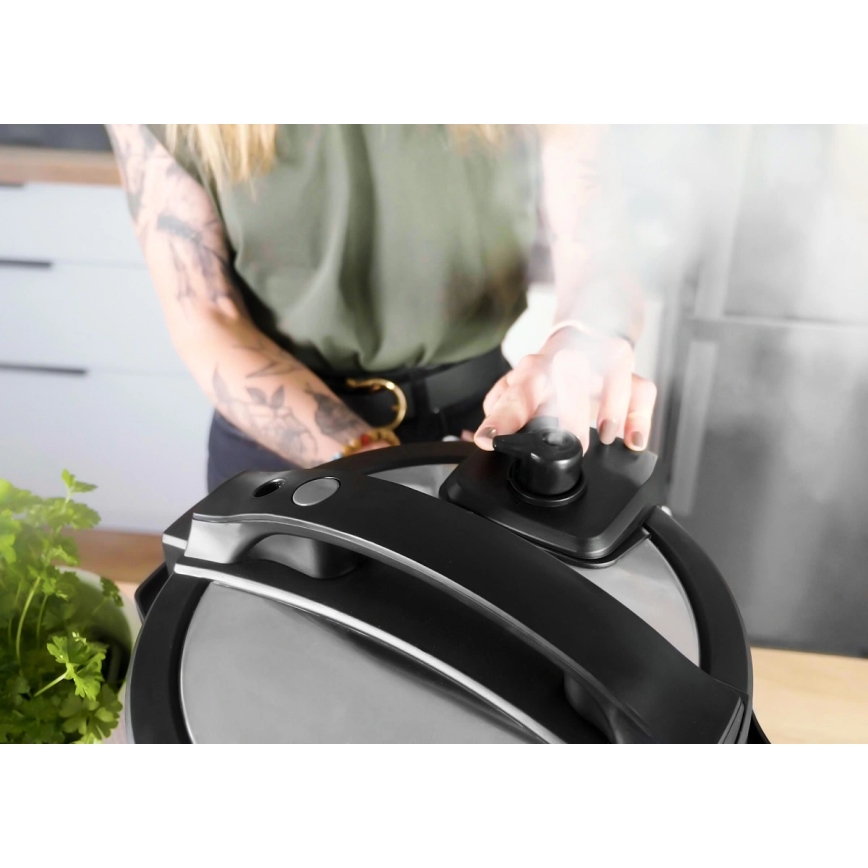 Concept CK8000 - Multifunkcionāla elektriskā spiedkanna un karstgaisa fritēze 5,6 l 11 vienā 1500W/230V melna