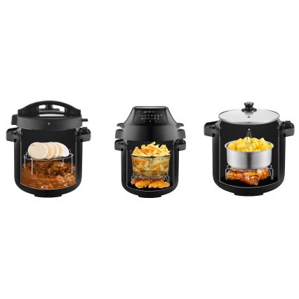Concept CK8000 - Multifunkcionāla elektriskā spiedkanna un karstgaisa fritēze 5,6 l 11 vienā 1500W/230V melna