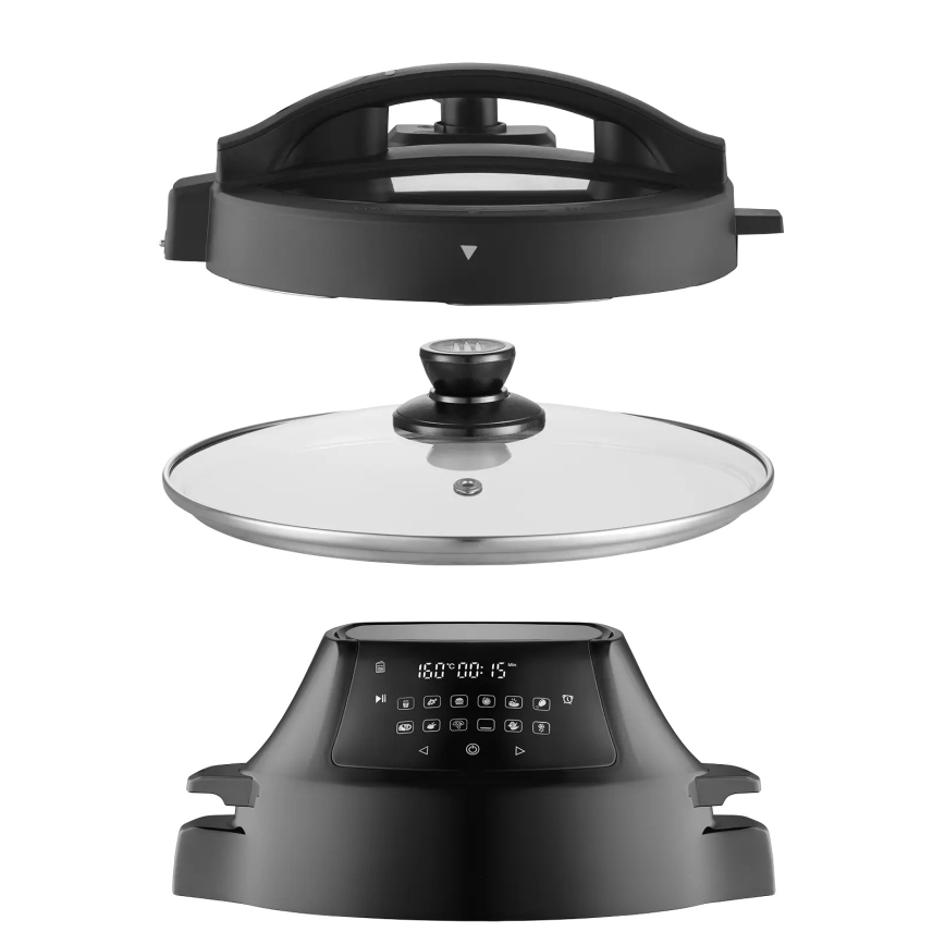 Concept CK8000 - Multifunkcionāla elektriskā spiedkanna un karstgaisa fritēze 5,6 l 11 vienā 1500W/230V melna