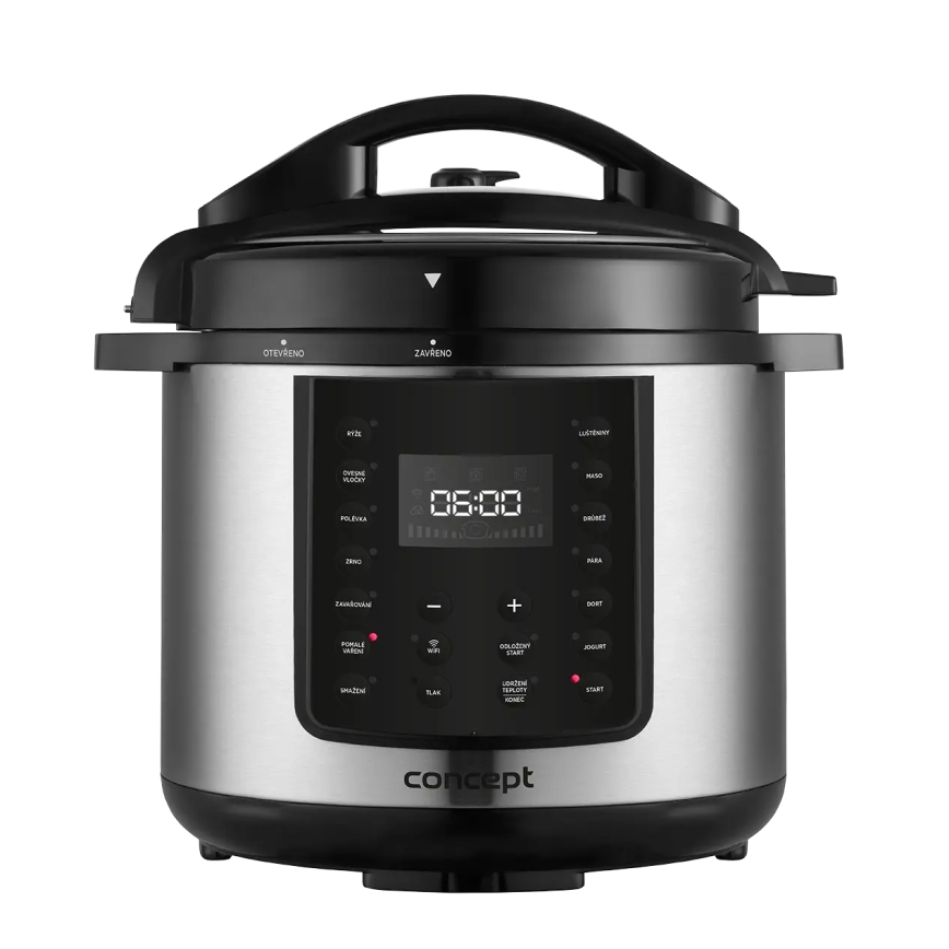 Concept CK8001 - Multifunkcionāls elektriskais spiedkatls 5,6 l 1000W/230V Wi-Fi nerūsējošais tērauds