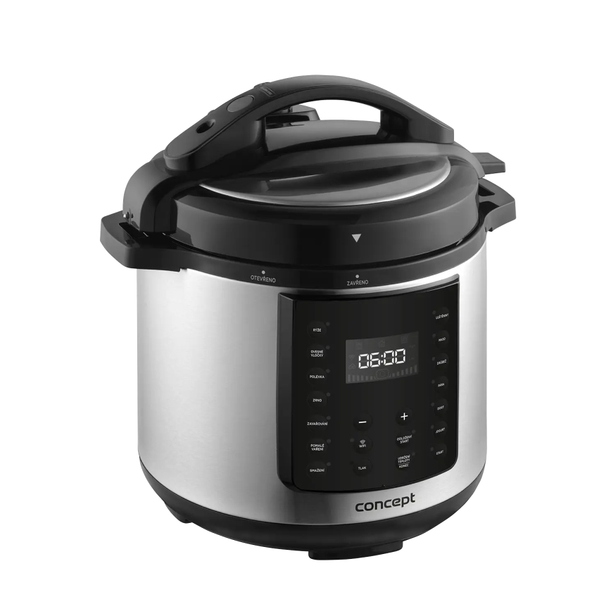 Concept CK8001 - Multifunkcionāls elektriskais spiedkatls 5,6 l 1000W/230V Wi-Fi nerūsējošais tērauds