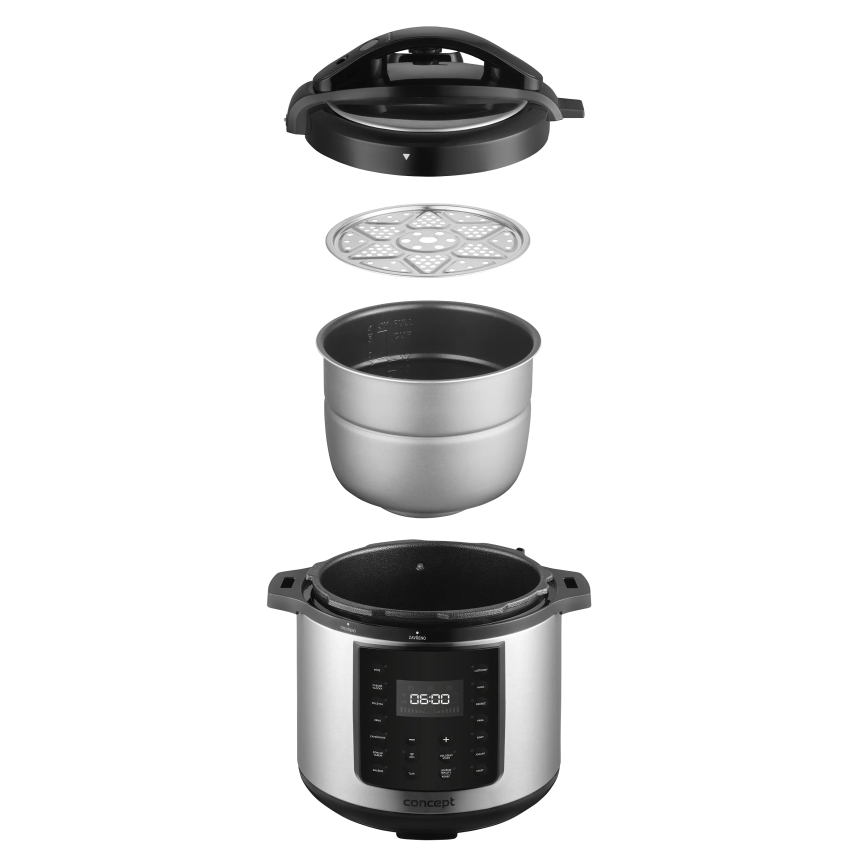 Concept CK8001 - Multifunkcionāls elektriskais spiedkatls 5,6 l 1000W/230V Wi-Fi nerūsējošais tērauds