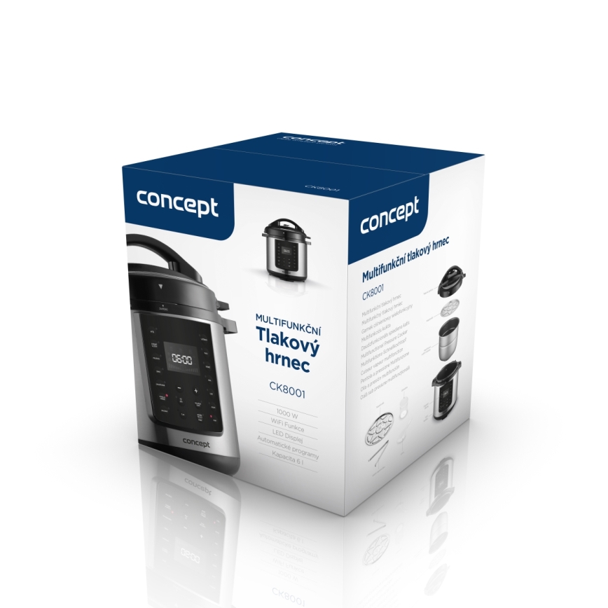 Concept CK8001 - Multifunkcionāls elektriskais spiedkatls 5,6 l 1000W/230V Wi-Fi nerūsējošais tērauds