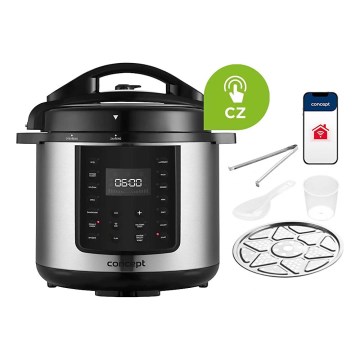 Concept CK8001 - Multifunkcionāls elektriskais spiedkatls 5,6 l 1000W/230V Wi-Fi nerūsējošais tērauds