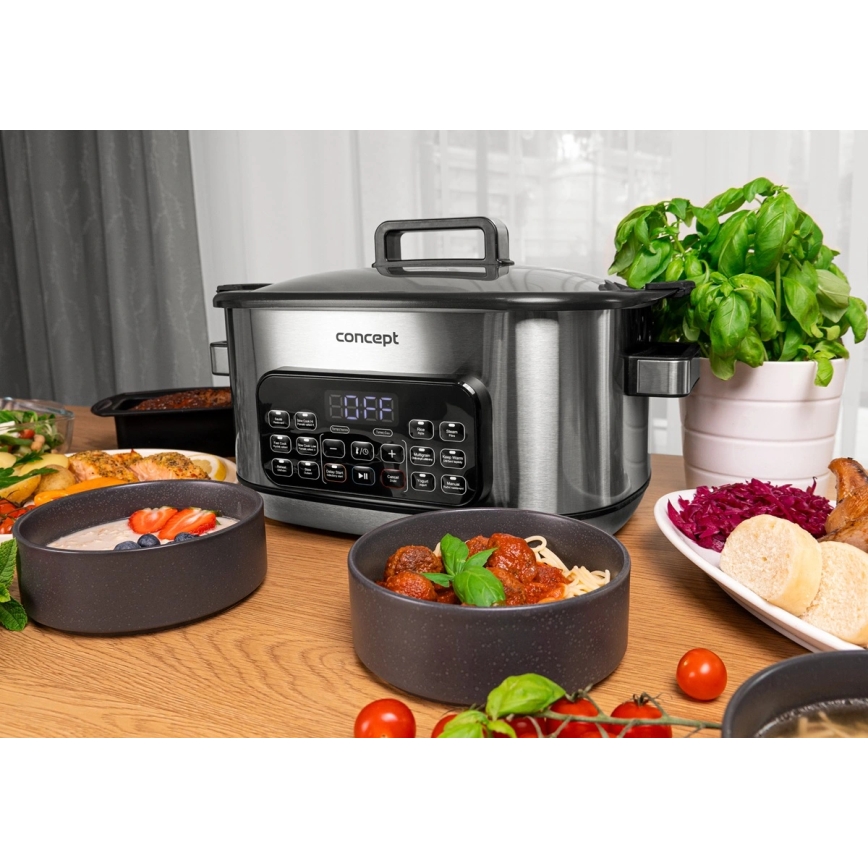 Concept CK9000 - Daudzfunkcionāls elektriskais katls 6 l, 10 funkciju 1 ierīcē, 1250W/230V, nerūsējošā tērauda
