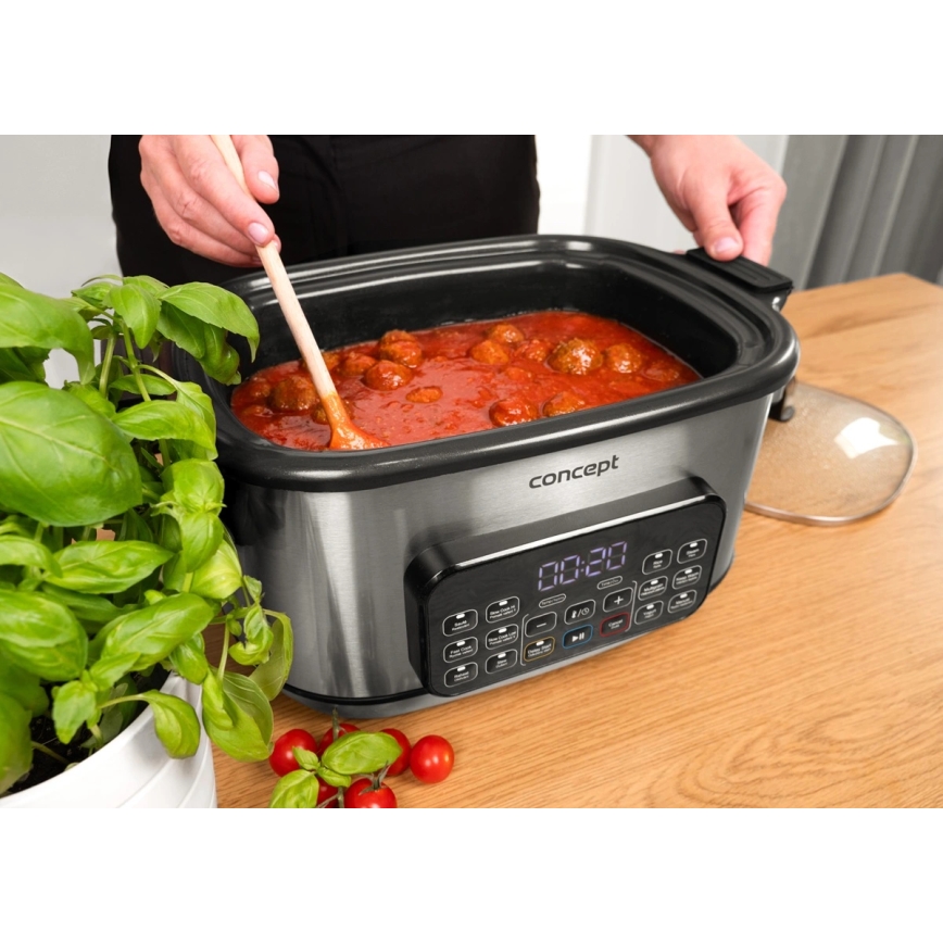Concept CK9000 - Daudzfunkcionāls elektriskais katls 6 l, 10 funkciju 1 ierīcē, 1250W/230V, nerūsējošā tērauda