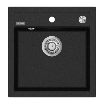 Concept DG00C50BC - CUBIS virtuves izlietne 49x51 cm, no granīta, melnā krāsā