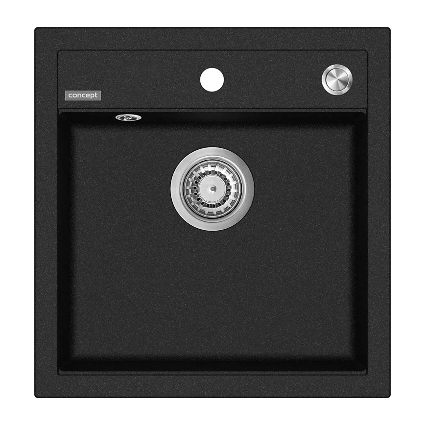 Concept DG00C50BC - CUBIS virtuves izlietne 49x51 cm, no granīta, melnā krāsā