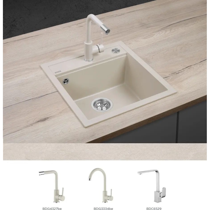 Concept DG00C50BE - Virtuves izlietne CUBIS 49x51 cm granīts/bēšs