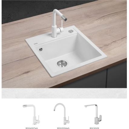 Concept DG00C50WH - Virtuves izlietne CUBIS 49 x 51 cm, granīta/balta