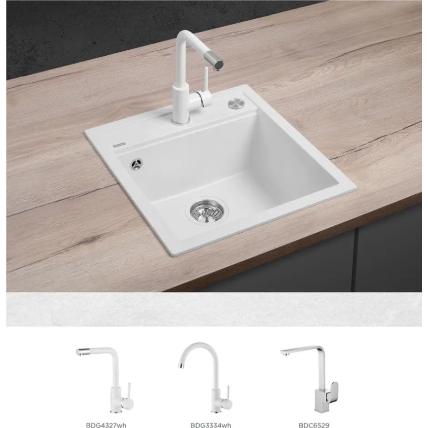 Concept DG00C50WH - Virtuves izlietne CUBIS 49 x 51 cm, granīta/balta