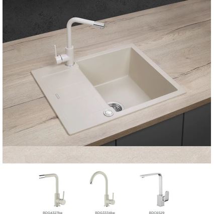 Concept DG05C45BE - Virtuves izlietne CUBIS 50x62 cm granīts/bēšs