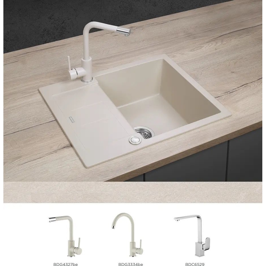 Concept DG05C45BE - Virtuves izlietne CUBIS 50x62 cm granīts/bēšs