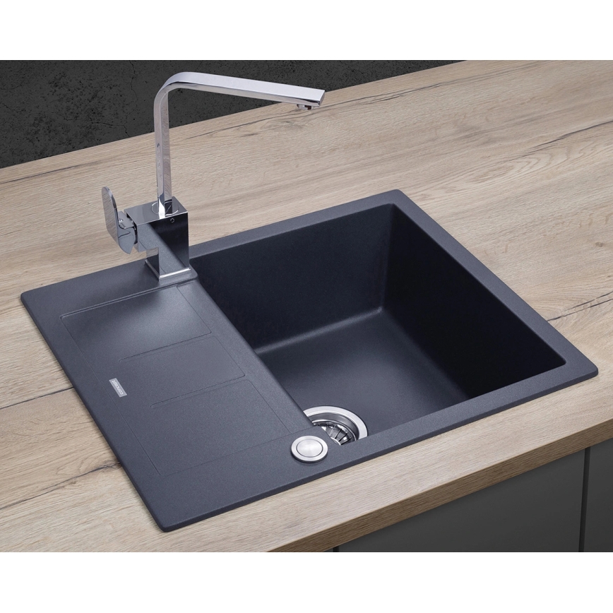 Concept DG05C45DG - Virtuves izlietne CUBIS 50x62 cm granīta/tumši pelēka