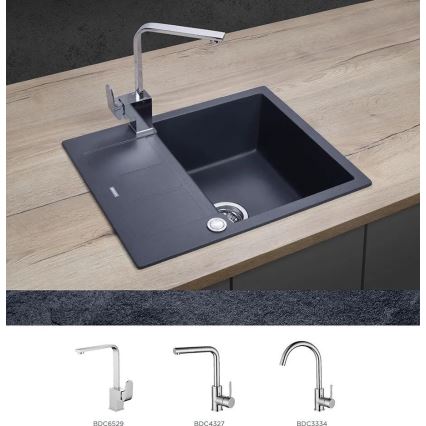 Concept DG05C45DG - Virtuves izlietne CUBIS 50x62 cm granīta/tumši pelēka
