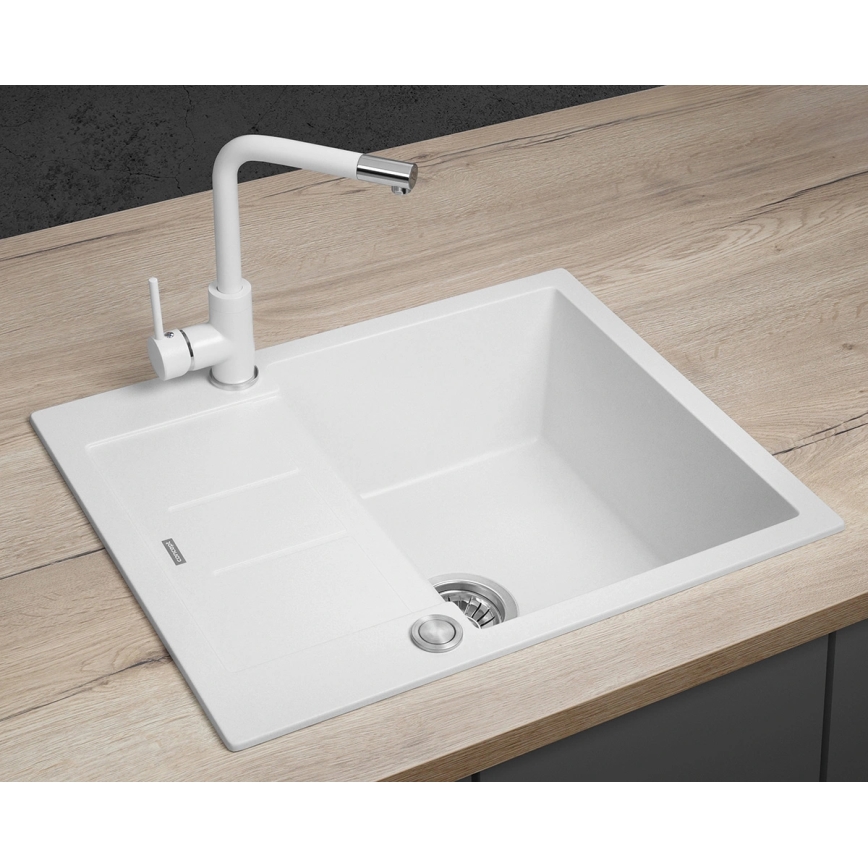 Concept DG05C45WH - Virtuves izlietne CUBIS 50x62 cm granīta/balta