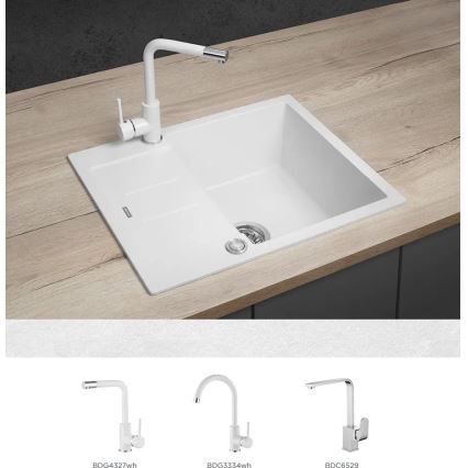 Concept DG05C45WH - Virtuves izlietne CUBIS 50x62 cm granīta/balta