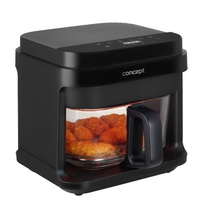 Concept FR5500 - Karstā gaisa fritēšanas ierīce GLASS & FAST 5,5 l 1200W/230V melna