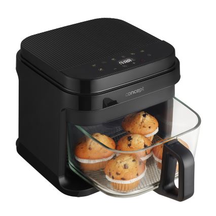 Concept FR5500 - Karstā gaisa fritēšanas ierīce GLASS & FAST 5,5 l 1200W/230V melna