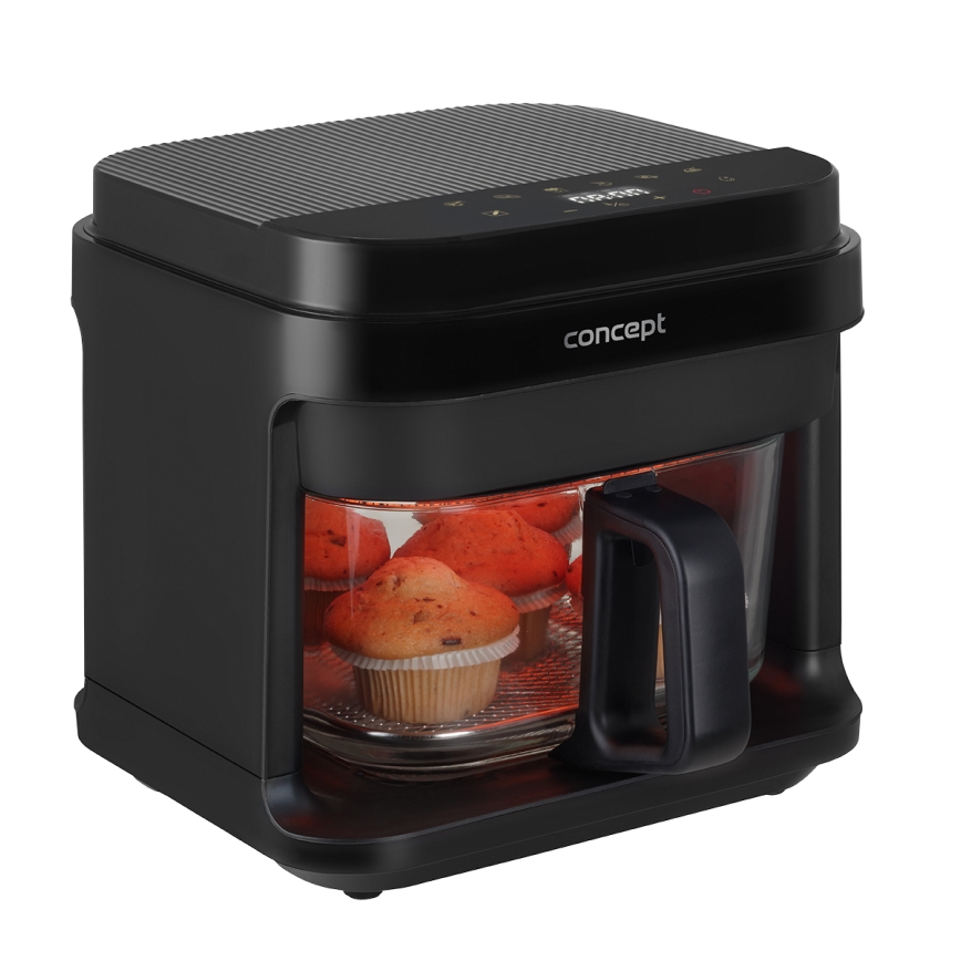 Concept FR5500 - Karstā gaisa fritēšanas ierīce GLASS & FAST 5,5 l 1200W/230V melna