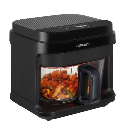 Concept FR5500 - Karstā gaisa fritēšanas ierīce GLASS & FAST 5,5 l 1200W/230V melna
