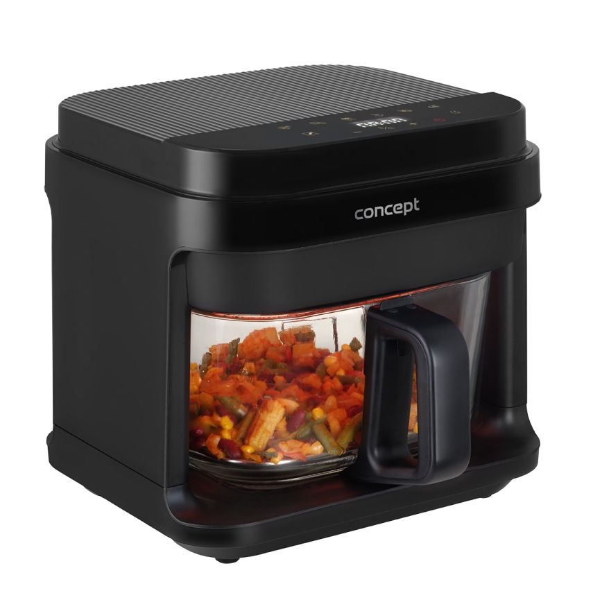 Concept FR5500 - Karstā gaisa fritēšanas ierīce GLASS & FAST 5,5 l 1200W/230V melna