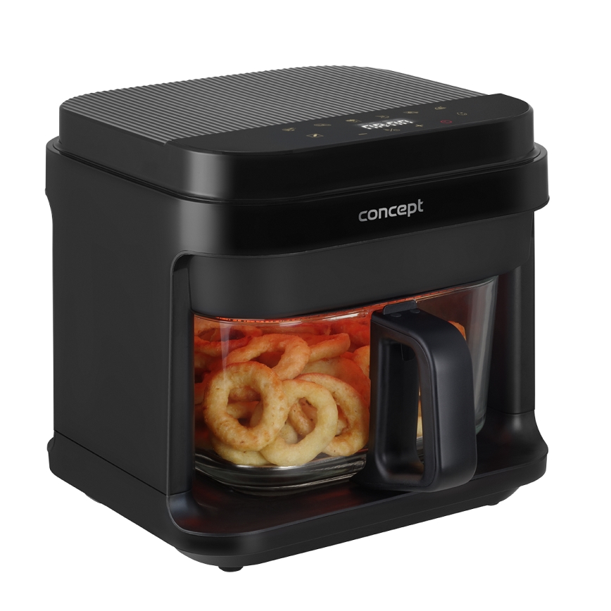 Concept FR5500 - Karstā gaisa fritēšanas ierīce GLASS & FAST 5,5 l 1200W/230V melna